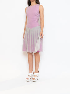 FENDI x Magenta, Grey Delicate Silk Pleated Dress (M)