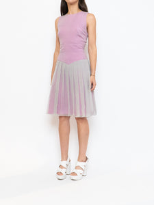 FENDI x Magenta, Grey Delicate Silk Pleated Dress (M)