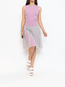 FENDI x Magenta, Grey Delicate Silk Pleated Dress (M)