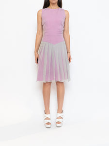 FENDI x Magenta, Grey Delicate Silk Pleated Dress (M)