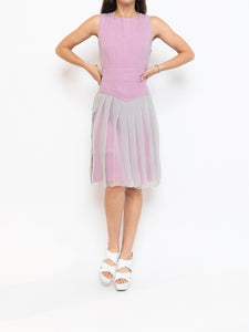 FENDI x Magenta, Grey Delicate Silk Pleated Dress (M)