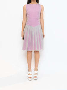 FENDI x Magenta, Grey Delicate Silk Pleated Dress (M)