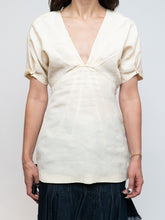 Load image into Gallery viewer, PRADA x Cream Linen Pleated Top (M)