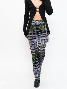 PRADA x 2019 Black Floral Belted Stretch Pant (S, M)