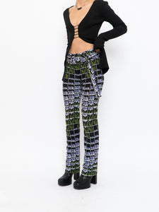 PRADA x 2019 Black Floral Belted Stretch Pant (S, M)