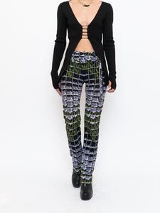 PRADA x 2019 Black Floral Belted Stretch Pant (S, M)