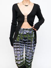 Load image into Gallery viewer, PRADA x 2019 Black Floral Belted Stretch Pant (S, M)