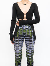 Load image into Gallery viewer, PRADA x 2019 Black Floral Belted Stretch Pant (S, M)