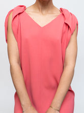 Load image into Gallery viewer, PRADA x Coral Pink Silk Detailed Shoulder Dress (XS, S)