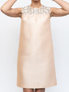 PRADA x Pale Pink Raw Silk Crystal Dress (S, M)