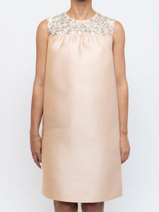 PRADA x Pale Pink Raw Silk Crystal Dress (S, M)