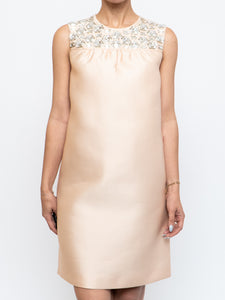 PRADA x Pale Pink Raw Silk Crystal Dress (S, M)