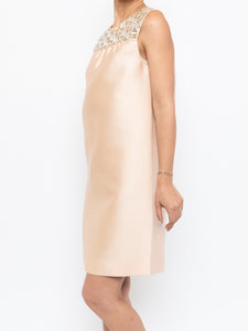 PRADA x Pale Pink Raw Silk Crystal Dress (S, M)