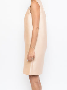 PRADA x Pale Pink Raw Silk Crystal Dress (S, M)