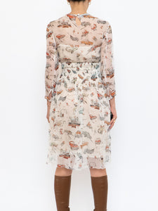 PRADA x Spring 2012 Vintage Car Patterned Delicate Silk Dress (S)