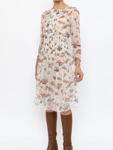 PRADA x Spring 2012 Vintage Car Patterned Delicate Silk Dress (S)