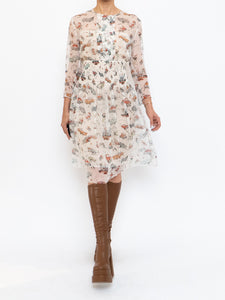PRADA x Spring 2012 Vintage Car Patterned Delicate Silk Dress (S)