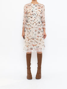 PRADA x Spring 2012 Vintage Car Patterned Delicate Silk Dress (S)
