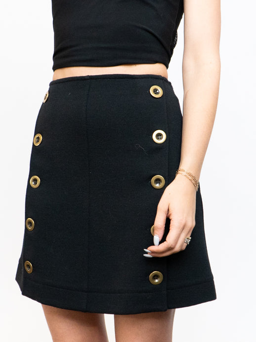 CHLOÉ x Black Buttoned Mini Skirt (S, M)