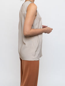 BRUNELLO CUCINELLI x Taupe Silk Top (XS-M)