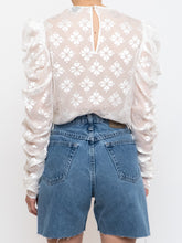 Load image into Gallery viewer, KATE SPADE x White Silk, Velvet Floral Scrunch Top (XS, S)