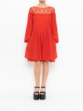 Load image into Gallery viewer, THE KOOPLES x Red Pleated Lace Dress (XS, S)