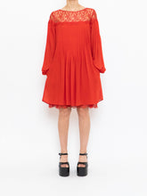 Load image into Gallery viewer, THE KOOPLES x Red Pleated Lace Dress (XS, S)