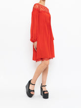 Load image into Gallery viewer, THE KOOPLES x Red Pleated Lace Dress (XS, S)