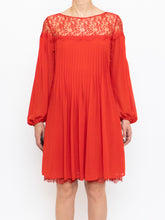 Load image into Gallery viewer, THE KOOPLES x Red Pleated Lace Dress (XS, S)