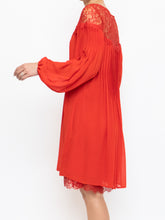 Load image into Gallery viewer, THE KOOPLES x Red Pleated Lace Dress (XS, S)