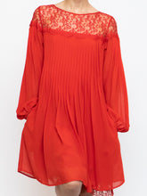 Load image into Gallery viewer, THE KOOPLES x Red Pleated Lace Dress (XS, S)