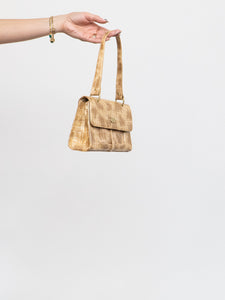 Vintage x KENNETH COLE Tan Patent Croc Mini Purse