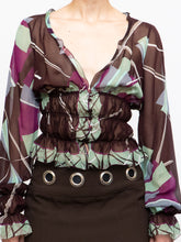 Load image into Gallery viewer, EMILIO PUCCI x Plum, Teal Silk Blouse (XS)
