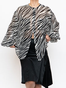 ANINE BING x Zebra Silk Sheer Buttonup (XS-L)