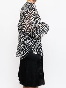 ANINE BING x Zebra Silk Sheer Buttonup (XS-L)