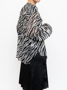 ANINE BING x Zebra Silk Sheer Buttonup (XS-L)