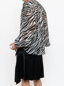 ANINE BING x Zebra Silk Sheer Buttonup (XS-L)
