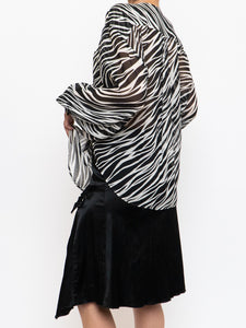 ANINE BING x Zebra Silk Sheer Buttonup (XS-L)