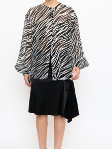 ANINE BING x Zebra Silk Sheer Buttonup (XS-L)