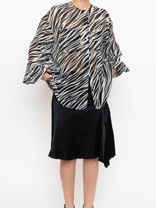 ANINE BING x Zebra Silk Sheer Buttonup (XS-L)