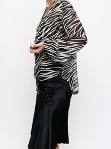 ANINE BING x Zebra Silk Sheer Buttonup (XS-L)