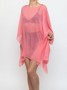 Vintage x Sheer Coral Glitter Coverup (Free Size)