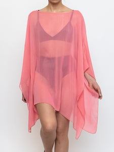 Vintage x Sheer Coral Glitter Coverup (Free Size)