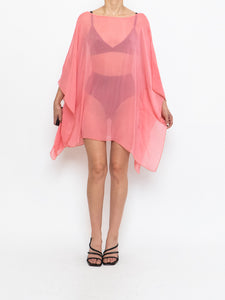 Vintage x Sheer Coral Glitter Coverup (Free Size)