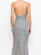 Load image into Gallery viewer, Vintage x White, Black Irridescent Sequin Illusion Dress (S)