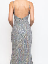 Load image into Gallery viewer, Vintage x White, Black Irridescent Sequin Illusion Dress (S)