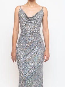 Vintage x White, Black Irridescent Sequin Illusion Dress (S)