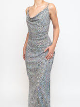 Load image into Gallery viewer, Vintage x White, Black Irridescent Sequin Illusion Dress (S)
