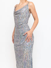 Load image into Gallery viewer, Vintage x White, Black Irridescent Sequin Illusion Dress (S)
