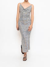 Load image into Gallery viewer, Vintage x White, Black Irridescent Sequin Illusion Dress (S)